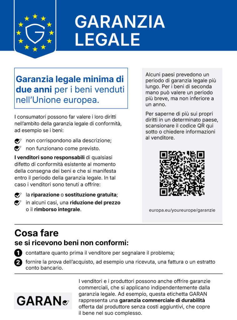 Garanzia legale e garanzia di durabilità: cosa cambia per venditori e produttori